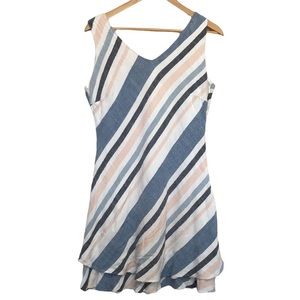3 for $45 Charlie B Striped Linen Blend sleeveless Dress size Large